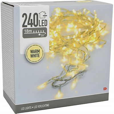 osvětlení vánoční 18m 240LED teplá BÍ TRA drát