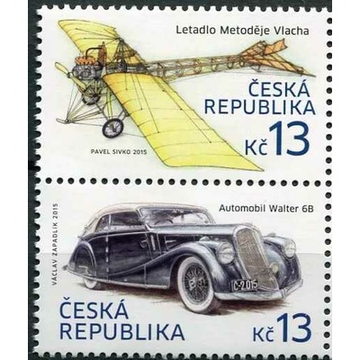 Česká pošta (2015) č. 838 - 839 ** - Česká republika - historické auto + letadlo (3)