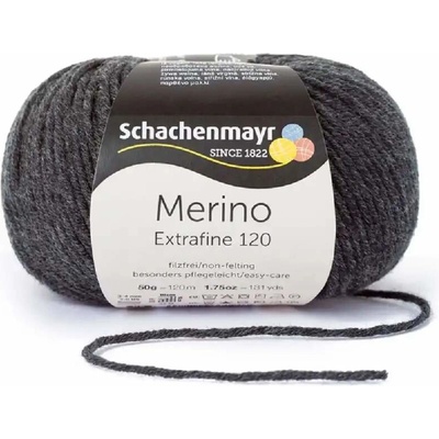 Schachenmayr Merino extrafine 120 Antracitový melír 198