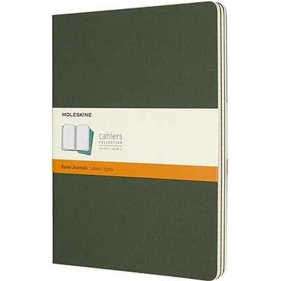Moleskine Sešity Cahier XL linkované 3 ks tm. zelené