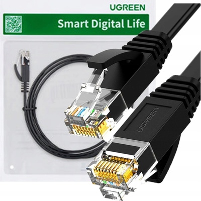Ugreen NW102 Flat LAN Ethernet Cat6, 8m, černý
