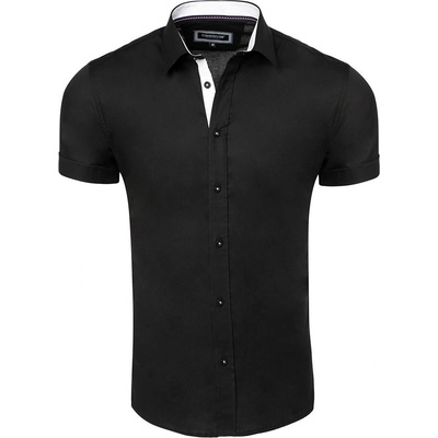 Carisma pánská košile krátký rukáv slim fit 9102 černá