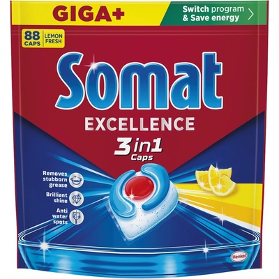 Somat Excellence 3v1 kapsle do myčky Lemon 88 ks – Hledejceny.cz