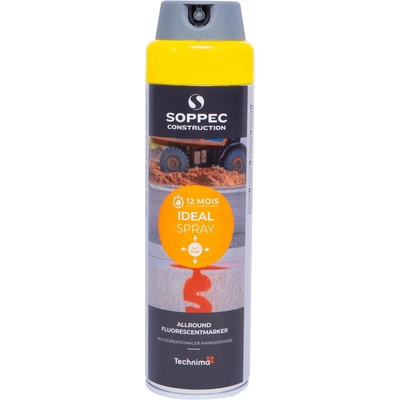 SOPPEC Značkovací sprej IDEAL fluorescentný žltý 500ml trvanlivosť 12 mesiacov