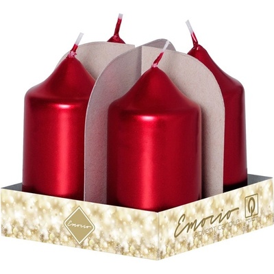 Emocio adventní 40x75 metalické červené 4 ks