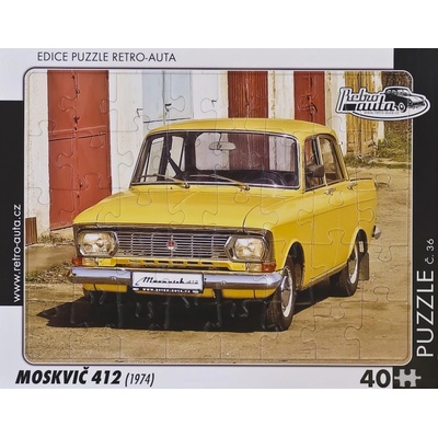 Retro-Auta č. 36 MOSKVIČ 412 1974 40 dílků