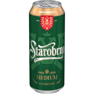 Starobrno Medium 11° 24 x 0,5 l (plech)