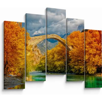 Obraz - Konitsa most, päťdielne 125x90 cm