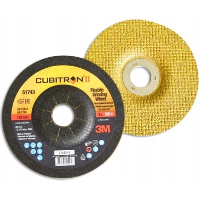 3M Cubitron II Flexibilný brúsny kotúč 125 x 3 mm P36 51743