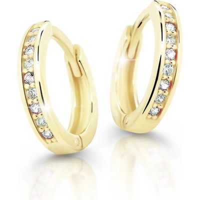Cutie Jewellery kruhové náušnice zo žltého zlata C3342-80-X-1 svetlo modrá