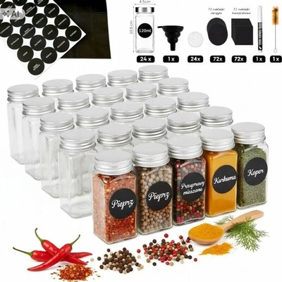 HANGZHOU A LINK STAR TECHNOLOGY Sada sklenených dóz na korenie 120 ml 24 ks