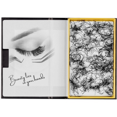 Luxury Lashes 3D M/L Riasy Premium sypané v hotovom vejáriku 1 000 ks Zakrivenie umelých rias: L, Dĺžka umelých rias: 10 mm, Hrúbka rias: 010