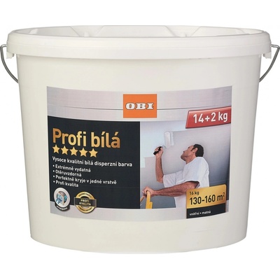 OBI Interiérová barva Profi 14 + 2 kg bílá matná