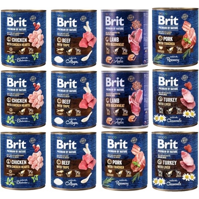 Brit by Nature mix chutí Adult 12 x 800 g