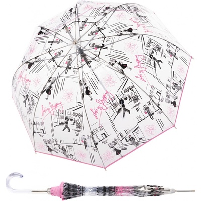 Doppler Lang Fiber AC Transparent St. Tropez dámský průhledný holový deštník