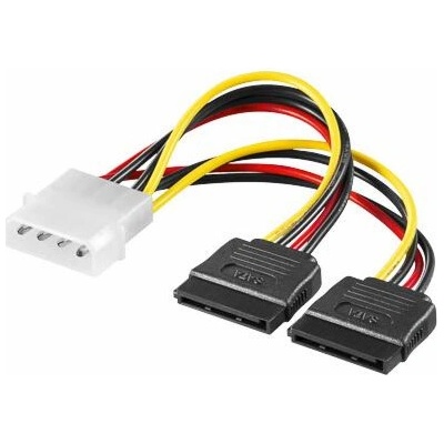 GOOBAY Adaptér 2xSATA vidlice - počítačová zásuvka Molex 0,15m 68524