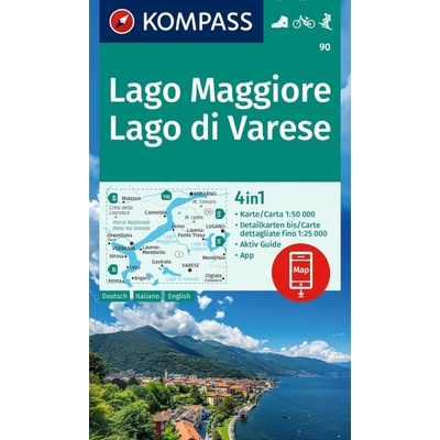 Lago Maggiore, Lago di Varese (Kompass - 90) - turistická mapa