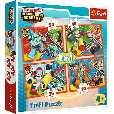 Trefl Transformers — Roboti záchranáři 35 + 48 + 54 + 70 dílků