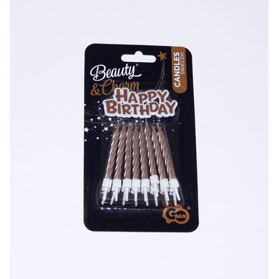 GO Narozeninové svíčky s nápisem Happy Birthday rose gold