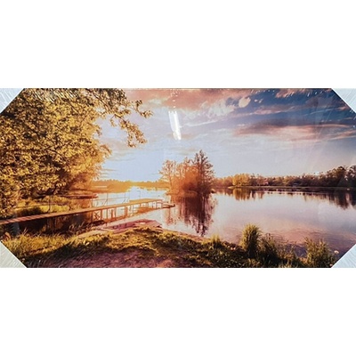 Bondecor Obraz "Jezero" - tisk na plátno, 100x50cm