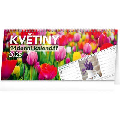 NOTIQUE Stolní Květiny 14denní, 33 x 14,5 cm 2025
