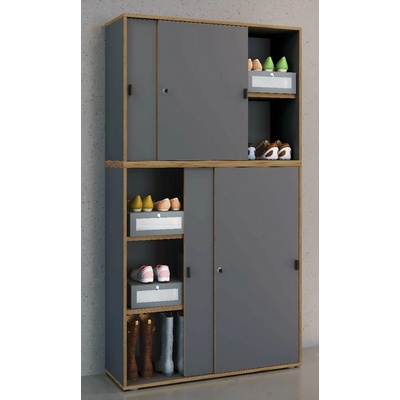 VCM s posuvnými dveřmi Salia B100 5dílný 100 × 37 × 183 cm antracitový