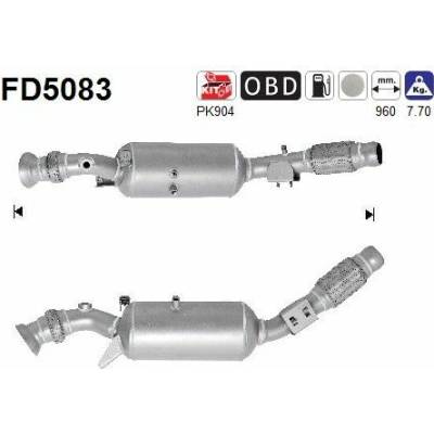 Filter sadzí pevných častíc výfukového systému AS FD5083