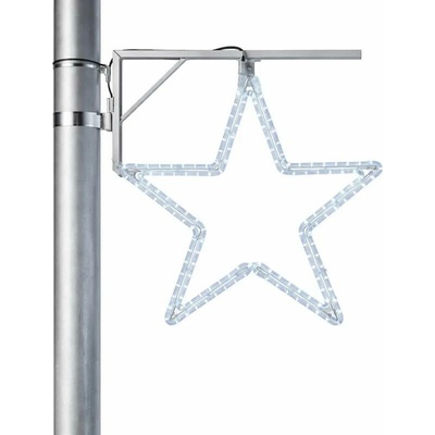 DECOLED Easy Fix 2D LED světelná hvězda XI. na veřejné osvětlení, Ø 46 cm, ledově bílá, hliník – Hledejceny.cz