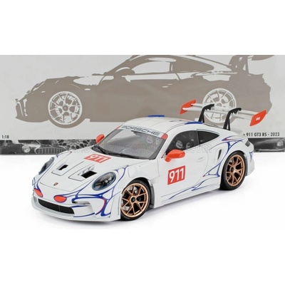 MINICHAMPS PORSCHE 911 992 GT3 RS N 911 COUPE 2023 WHITE ORANGE 1:18