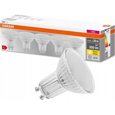 Osram SADA 5x LED Žiarovka PAR16 GU10/4,3W/230V 2700K 120° P225732