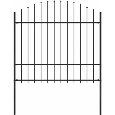 ZBXL Zahradní plot s hroty ocel (1,5–1,75) x 1,7 m černý