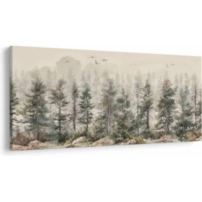 Obraz - Borovicový les I., aquarel, jednodielne 200x100 cm