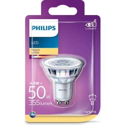 Philips žárovka LED bodová, 4,6 W, GU10, teplá bílá
