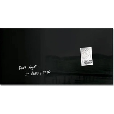 SIGEL Magnetická, sklenená tabuľa, 46x91 cm, SIGEL "Artverum ", čierna