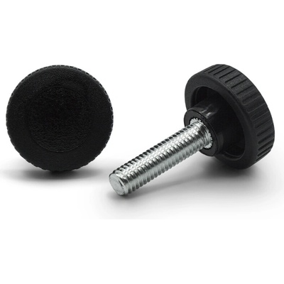 Skrutka kovová s plastovou hlavou, vrúbkovaná / 105-034 / 30 / M5 x 10 mm (čierna)