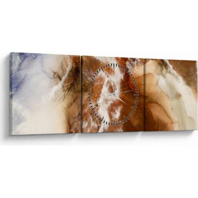 Obraz - Mramorová abstrakcia (s hodinami), trojdielne 90x30 cm s hodinami