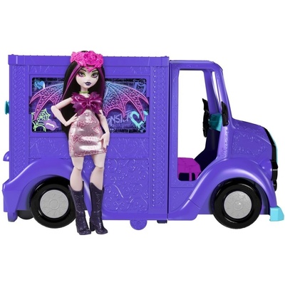 Mattel Monster High Doll Draculaura & Fangtastic Rockin' Food Truck Playset HXH83