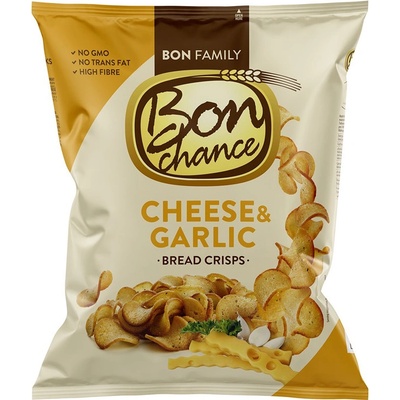 Bon Chance chlebové chipsy s česnekem a sýrem 120 g