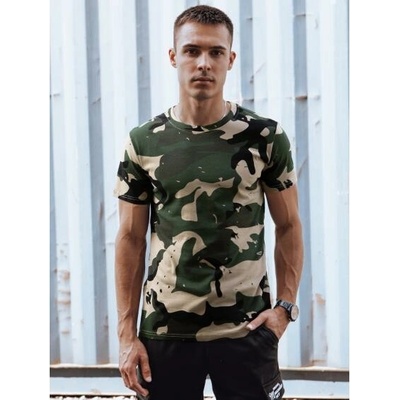 DStreet RX5599 khaki maskáčové pánské tričko