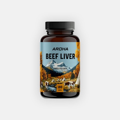 Aroha Grass-fed Beef Liver hovězí játra 180 kapslí
