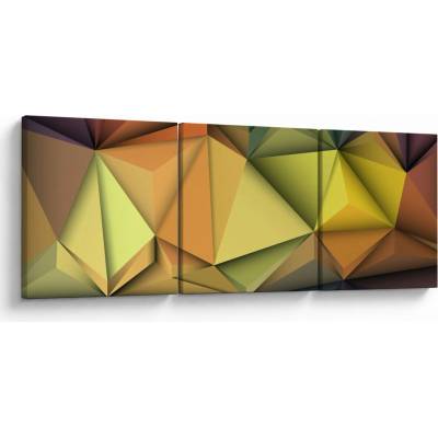 Obraz - Polygonálna 3D abstrakcia, trojdielne 90x30 cm