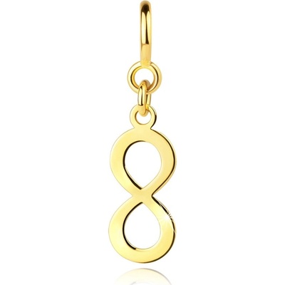 Šperky Eshop Přívěsek na náramek ze zlata symbol nekonečna pérový kroužek S3GG250.46
