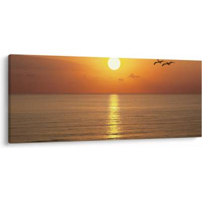 Obraz - Západ slnka nad oceánom, jednodielne 120x50 cm