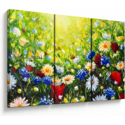 Obraz divokých kvetov, trojdielne 120x80 cm