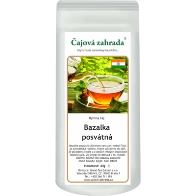 Čajová zahrada Bazalka posvátná Tulsi bylinný čaj BIO 40 g