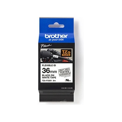 Brother originál páska do tlačiarne štítkov Brother TZE-FX261 černý tlač/biely podklad laminovaná 8 m 36 mm flexibilná