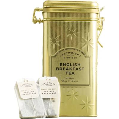 Cartwright & Butler Gold Christmas English Breakfast černý čaj v plechové dóze 90 g