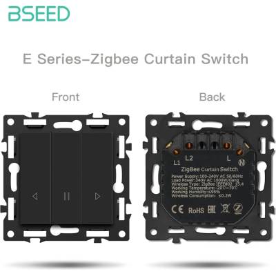 BSEED Smart Zigbee vypínač na žalúzie, ovládač roliet – Echo Click Čierna