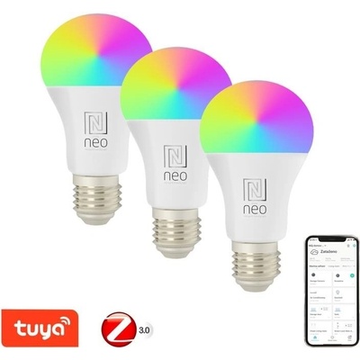 Immax LED žiarovka NEO Smart sada 3x žiarovka LED E27 11W RGB+CCT farebná a biela, stmievateľná, Zigbee 3.0 07743C
