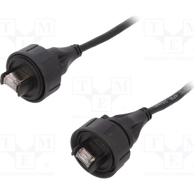Bulgin PX0898/3M00 Patch, RJ45 vidlice z obou stran, zlacený, -25÷75°C